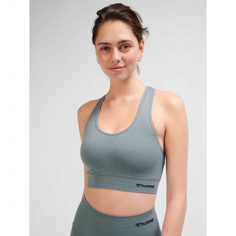 Soutien Gorge Sport Hummel Tif Seamless Top Femme Grise | 127346-288