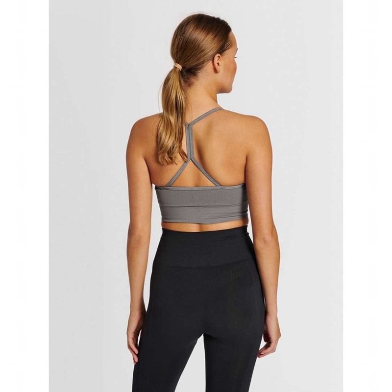 Soutien Gorge Sport Hummel Tiffy Seamless Top Femme Grise | 454561-716