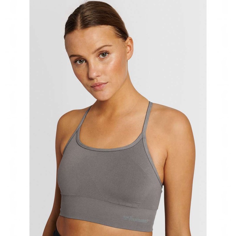 Soutien Gorge Sport Hummel Tiffy Seamless Top Femme Grise | 454561-716