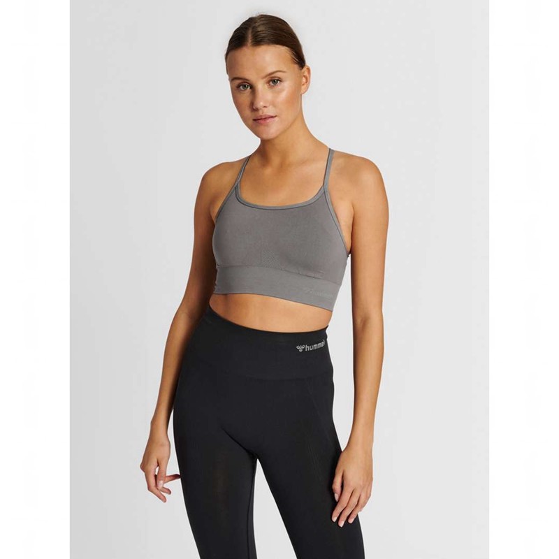 Soutien Gorge Sport Hummel Tiffy Seamless Top Femme Grise | 454561-716