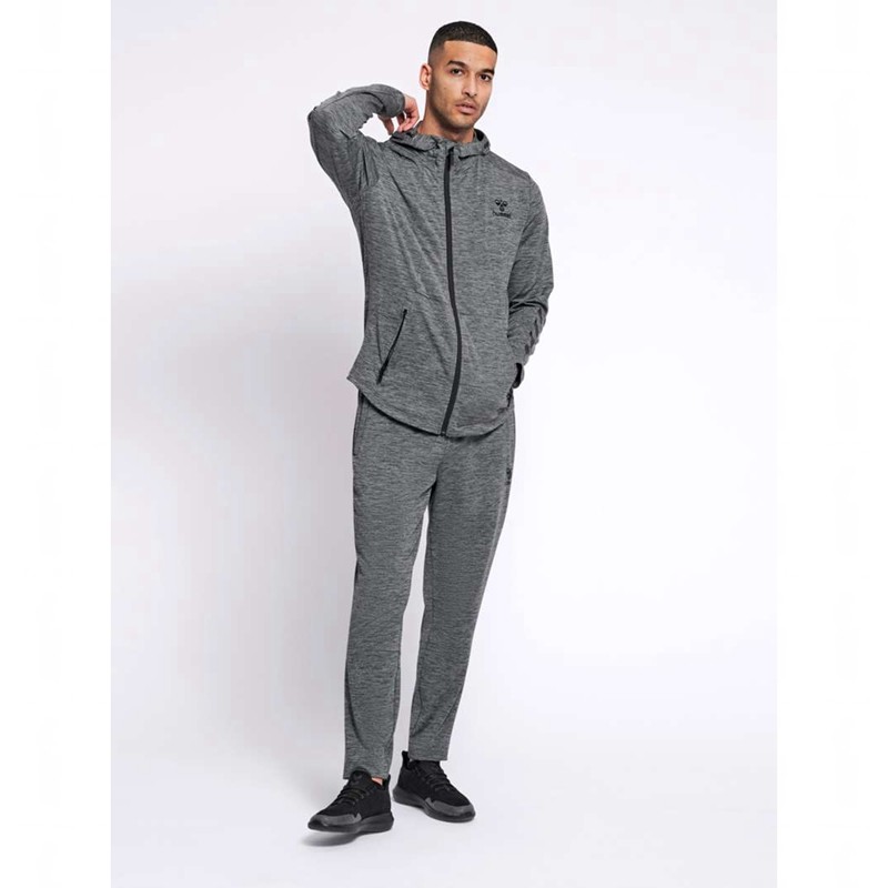 Sweat a Capuche Hummel Aston Zip Homme Grise | 197347-292