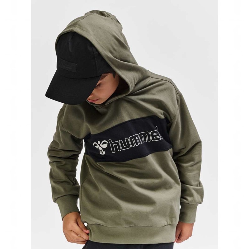 Sweat a Capuche Hummel Atlas Enfant Vert Olive | 915206-693