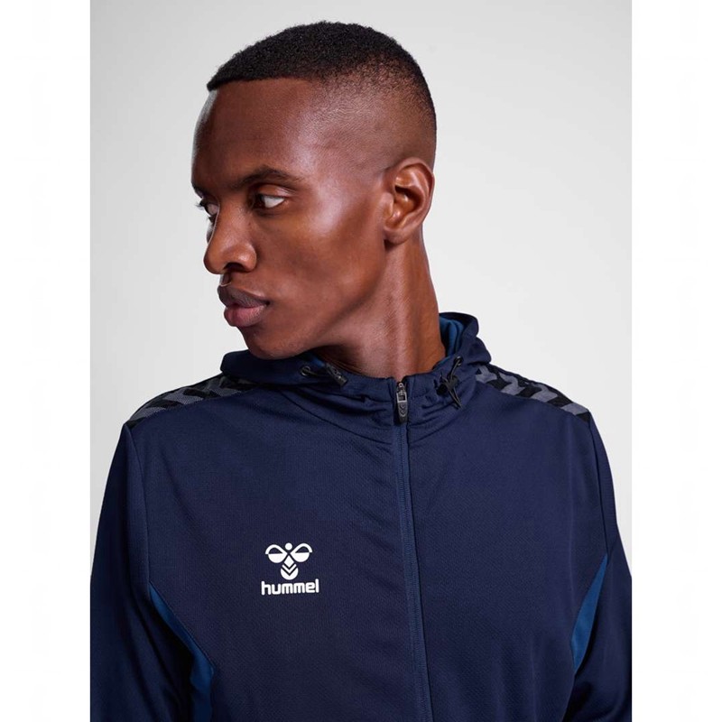 Sweat a Capuche Hummel Authentic Pl Zip Homme Bleu Marine | 169638-585