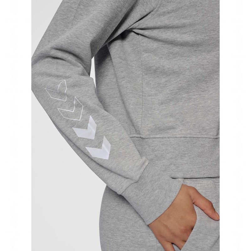 Sweat a Capuche Hummel Elemental Short Femme Grise | 235203-983