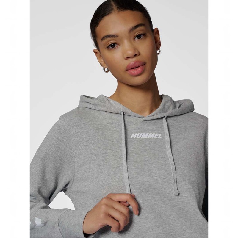 Sweat a Capuche Hummel Elemental Short Femme Grise | 235203-983