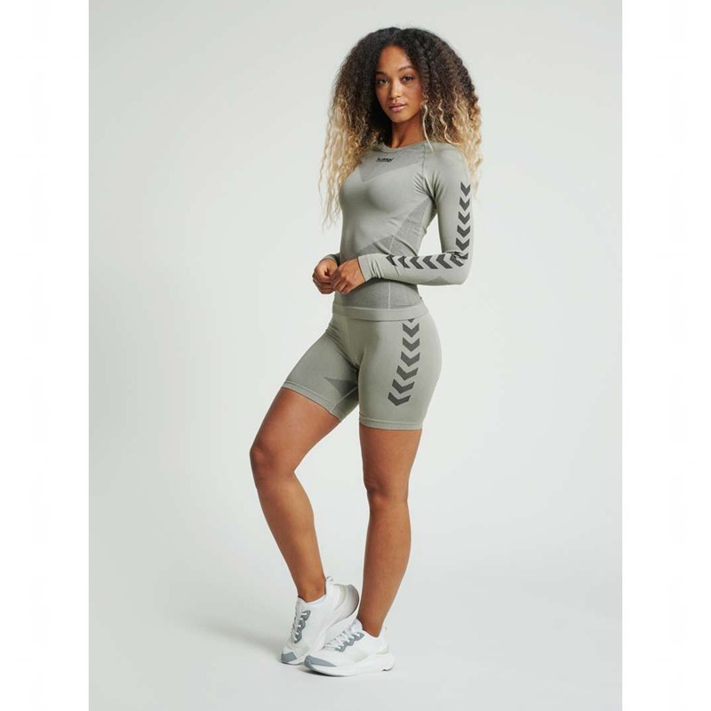 Sweat a Capuche Hummel First Seamless Tr Sht Tigh W Femme Grise | 514451-865
