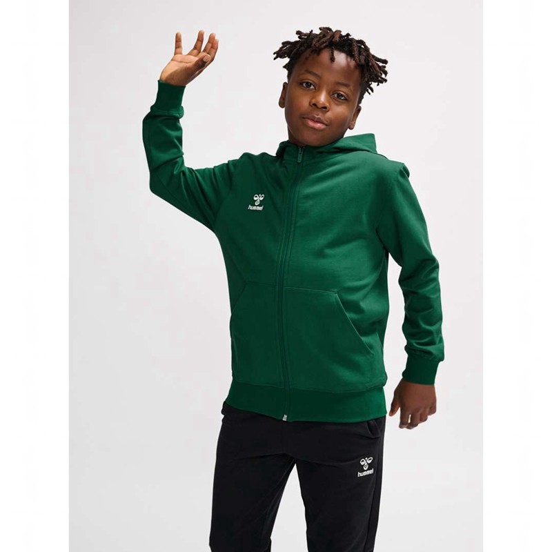 Sweat a Capuche Hummel Go 2.0 Zip Enfant Vert | 084350-293