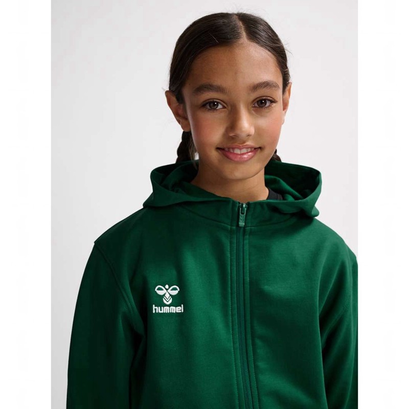 Sweat a Capuche Hummel Go 2.0 Zip Enfant Vert | 084350-293