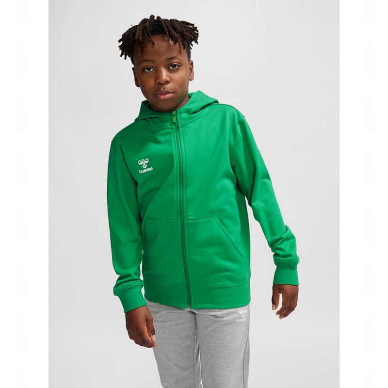 Sweat a Capuche Hummel Go 2.0 Zip Enfant Vert | 824761-230
