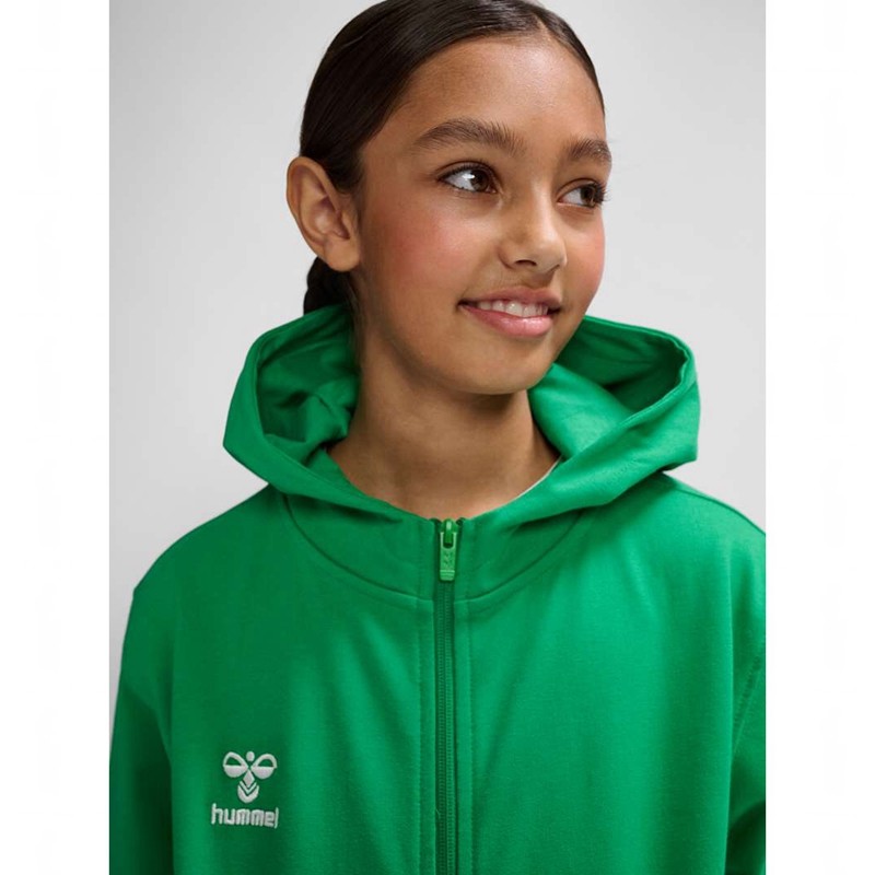 Sweat a Capuche Hummel Go 2.0 Zip Enfant Vert | 824761-230