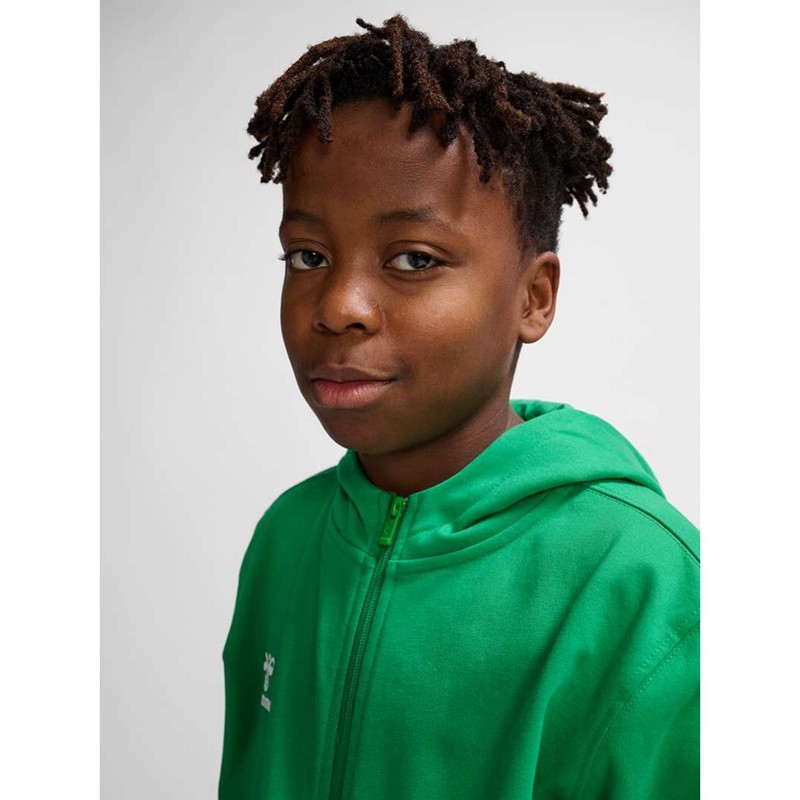 Sweat a Capuche Hummel Go 2.0 Zip Enfant Vert | 824761-230