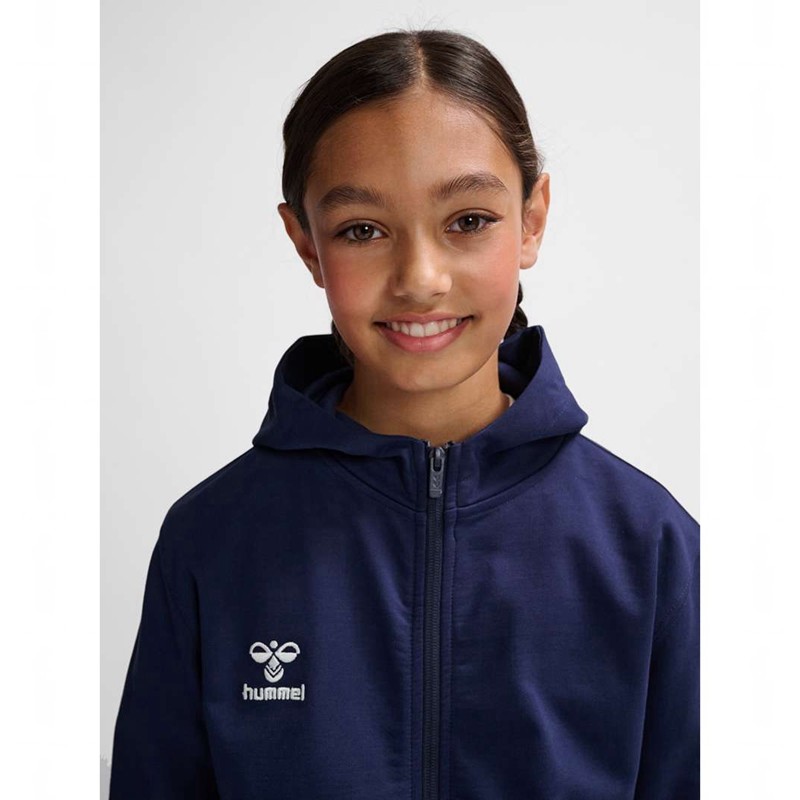 Sweat a Capuche Hummel Go 2.0 Zip Enfant Bleu Marine | 810251-516