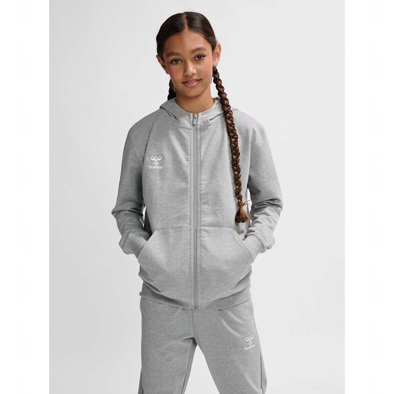 Sweat a Capuche Hummel Go 2.0 Zip Enfant Grise | 564498-056