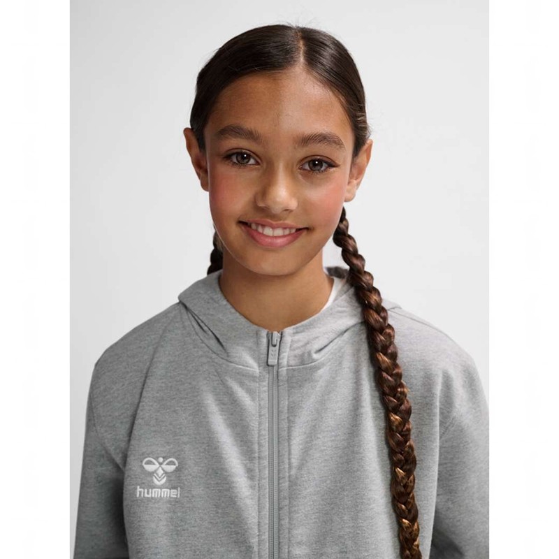 Sweat a Capuche Hummel Go 2.0 Zip Enfant Grise | 564498-056