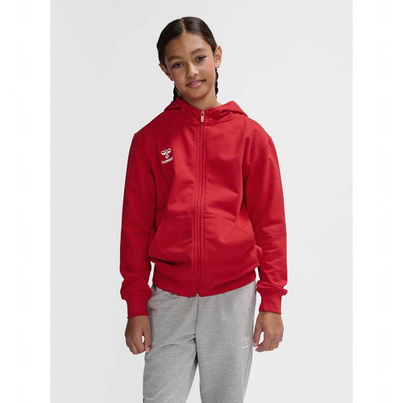 Sweat a Capuche Hummel Go 2.0 Zip Enfant Rouge | 131047-436