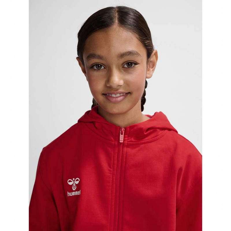 Sweat a Capuche Hummel Go 2.0 Zip Enfant Rouge | 131047-436