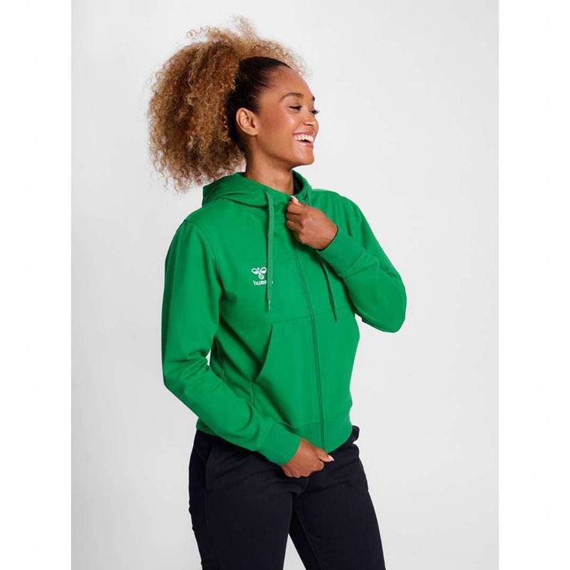 Sweat a Capuche Hummel Go 2.0 Zip Femme Vert | 246449-881