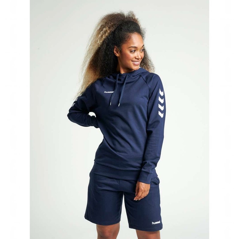 Sweat a Capuche Hummel Go Cotton Femme Bleu Marine | 721247-589