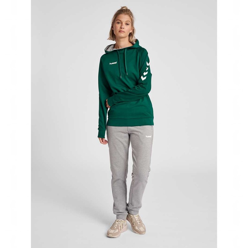 Sweat a Capuche Hummel Go Cotton Femme Vert | 342721-358