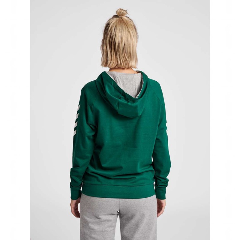 Sweat a Capuche Hummel Go Cotton Femme Vert | 342721-358