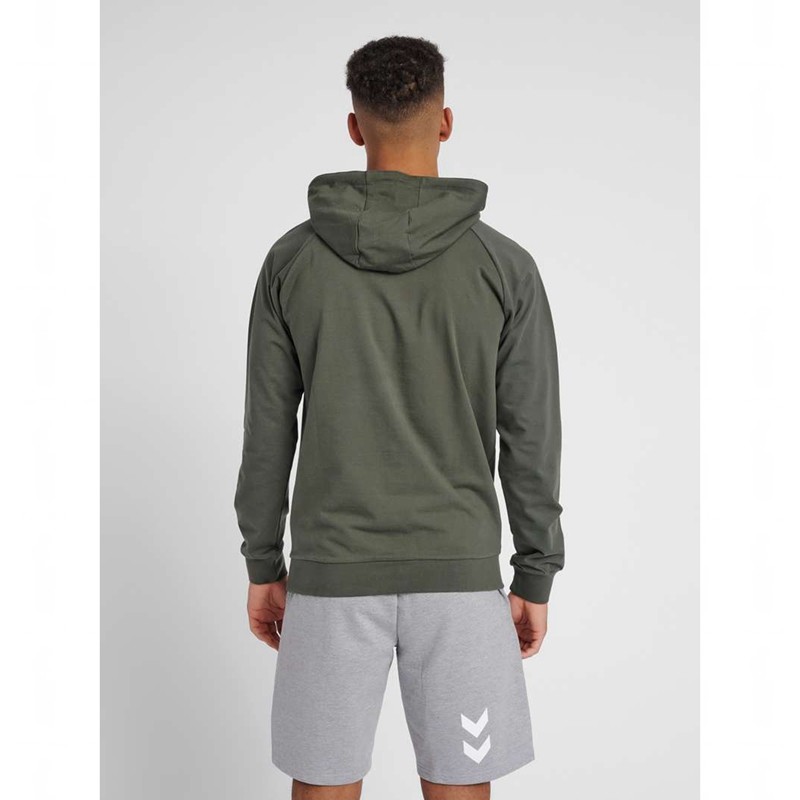 Sweat a Capuche Hummel Go Cotton Logo Homme Vert Olive | 501808-991