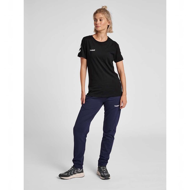 Sweat a Capuche Hummel Go Cotton S/S Femme Noir | 063359-885