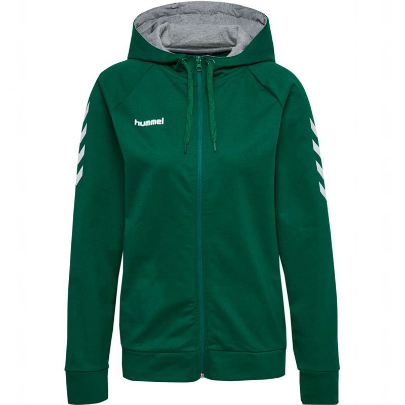 Sweat a Capuche Hummel Go Cotton Zip Femme Vert | 816908-583