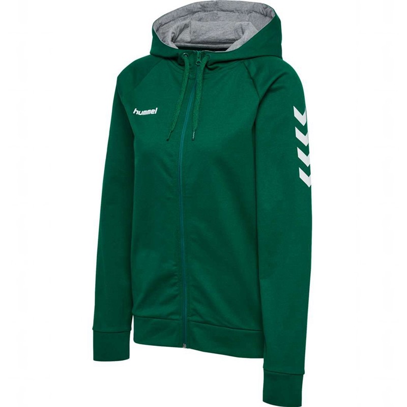 Sweat a Capuche Hummel Go Cotton Zip Femme Vert | 816908-583