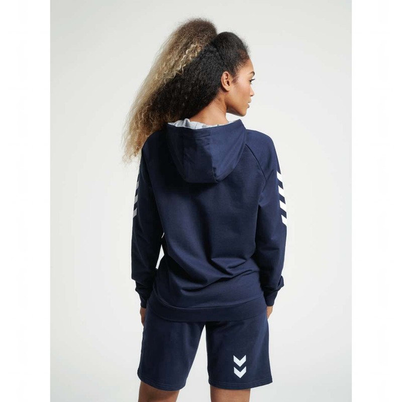 Sweat a Capuche Hummel Go Cotton Zip Femme Bleu Marine | 137902-376