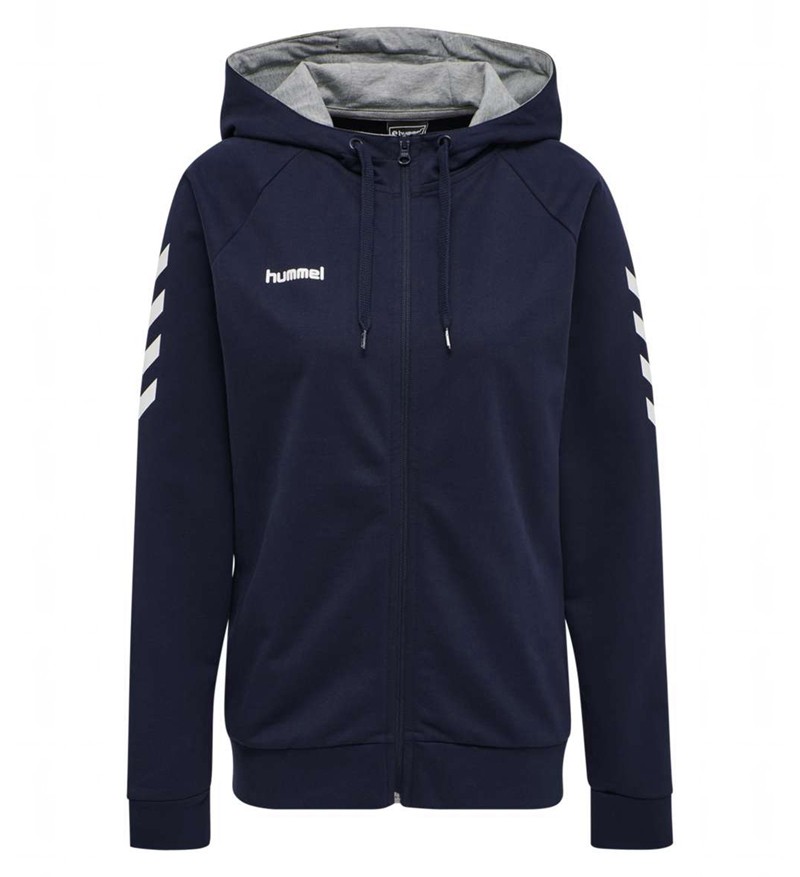 Sweat a Capuche Hummel Go Cotton Zip Femme Bleu Marine | 137902-376
