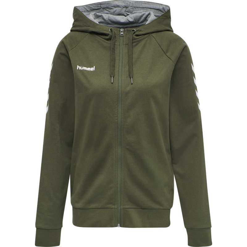 Sweat a Capuche Hummel Go Cotton Zip Femme Vert | 030154-748