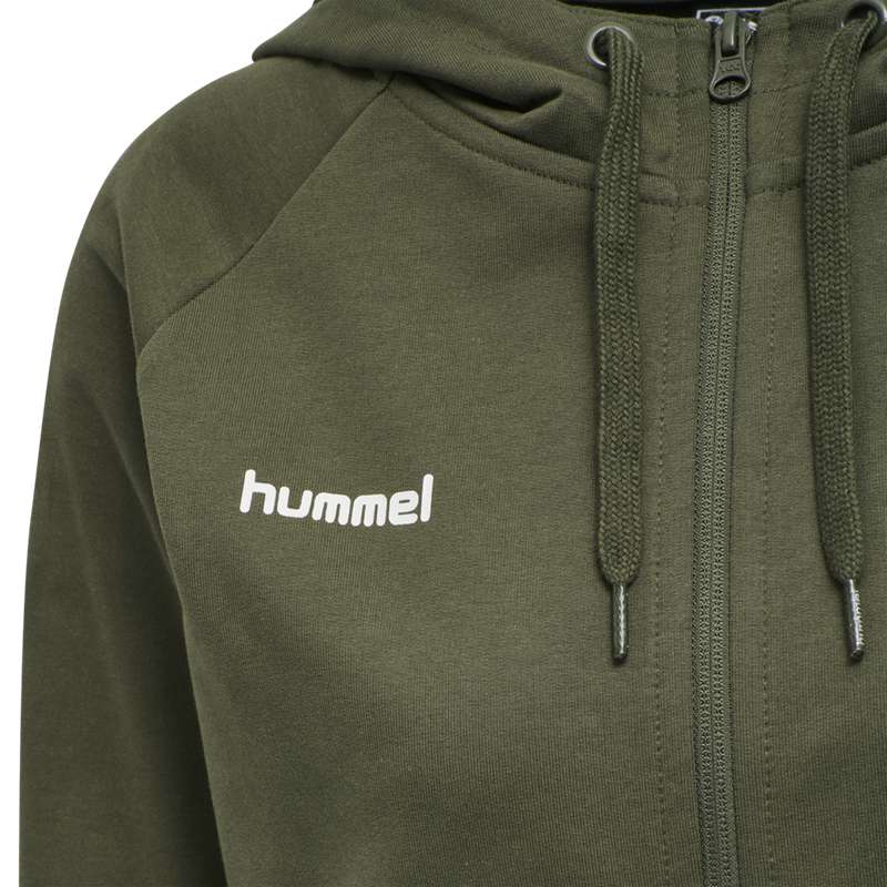 Sweat a Capuche Hummel Go Cotton Zip Femme Vert | 030154-748