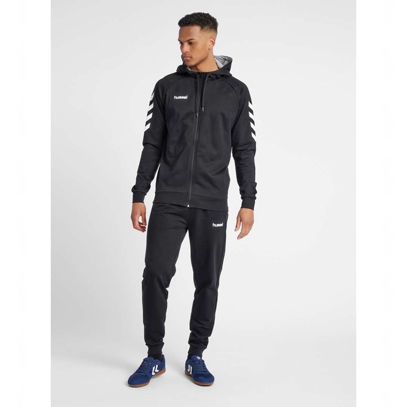 Sweat a Capuche Hummel Go Cotton Zip Homme Noir | 813803-772