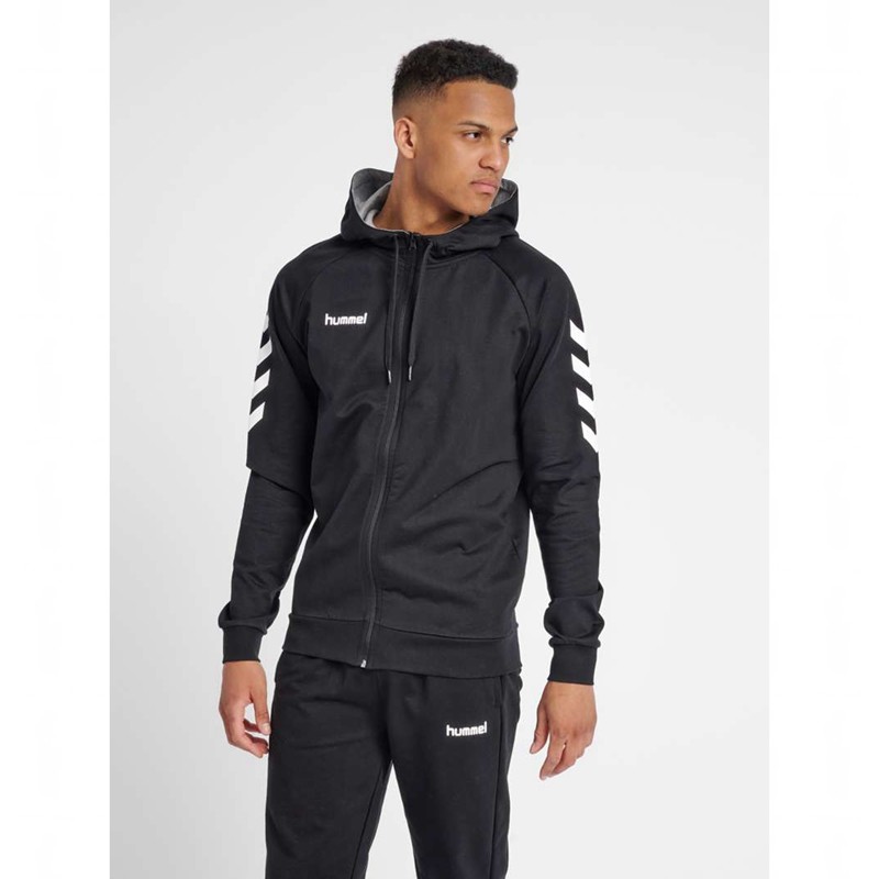 Sweat a Capuche Hummel Go Cotton Zip Homme Noir | 813803-772