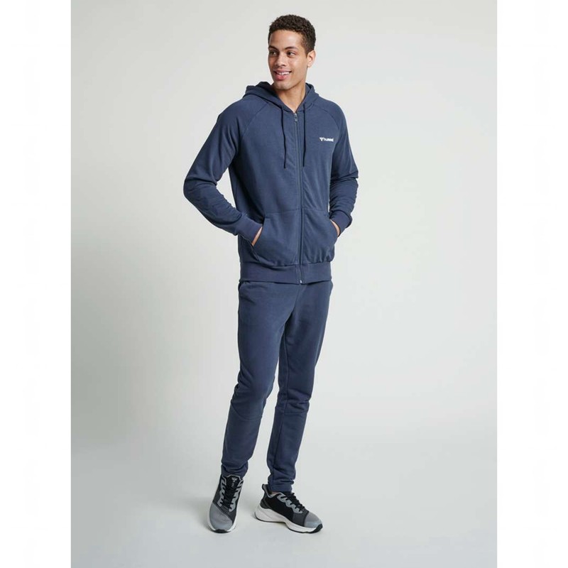 Sweat a Capuche Hummel Isam Zip Homme Bleu Marine | 441359-069