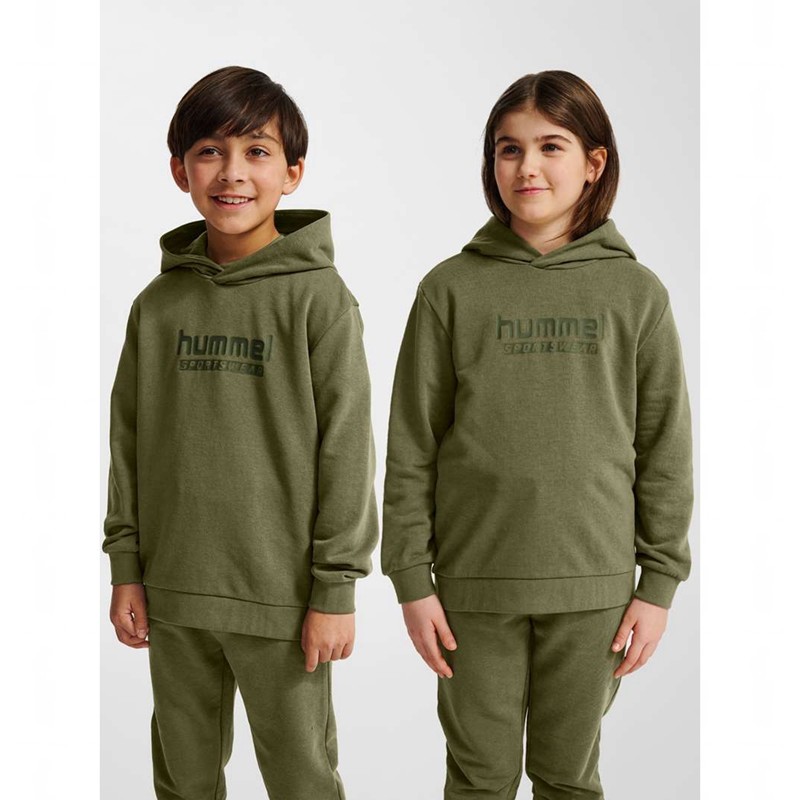 Sweat a Capuche Hummel Jr Base Enfant Vert | 266733-499