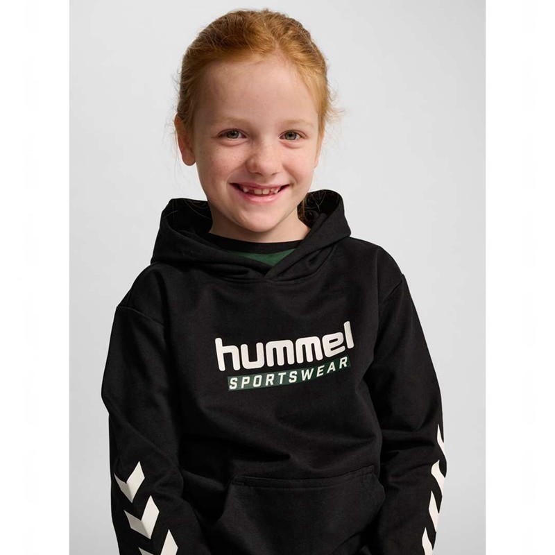 Sweat a Capuche Hummel Jr Logo Enfant Noir | 660181-846
