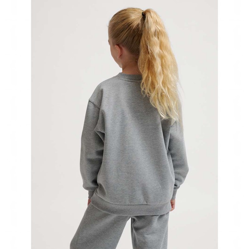 Sweat a Capuche Hummel Jr Loose Crewneck Bee Enfant Grise | 028746-558