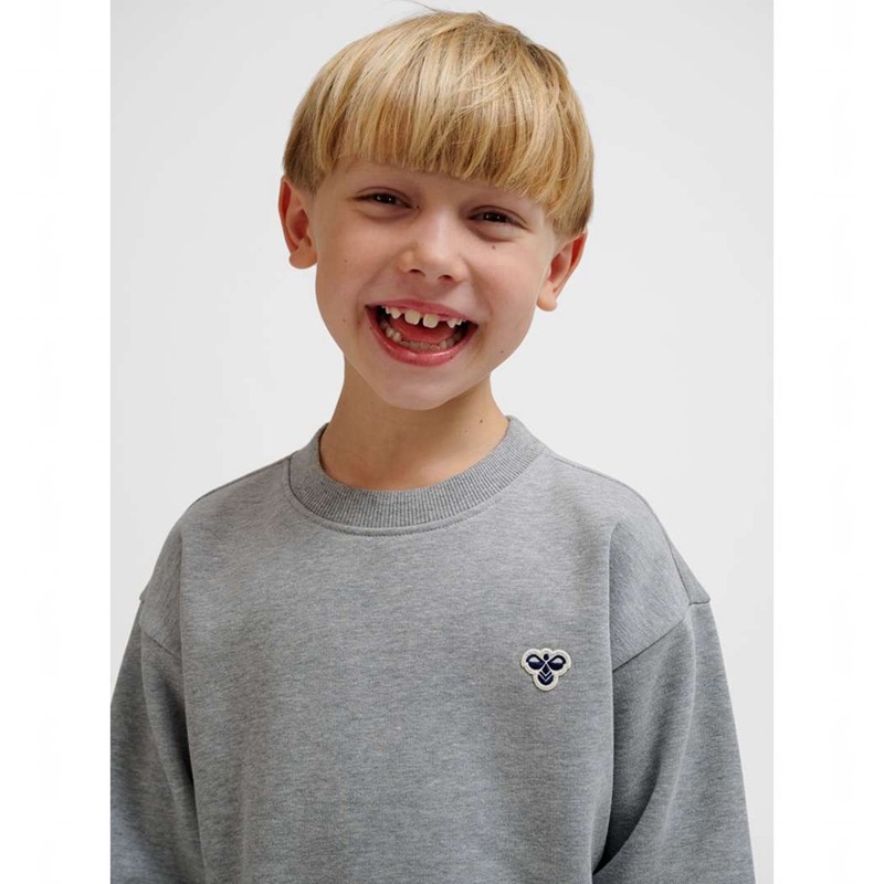 Sweat a Capuche Hummel Jr Loose Crewneck Bee Enfant Grise | 028746-558