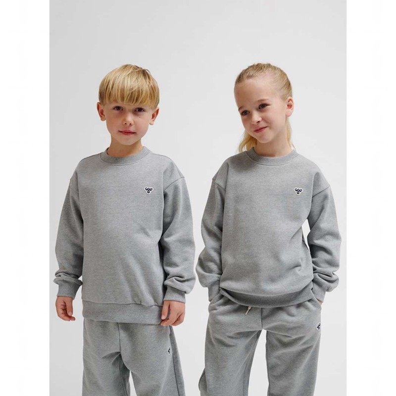 Sweat a Capuche Hummel Jr Loose Crewneck Bee Enfant Grise | 028746-558