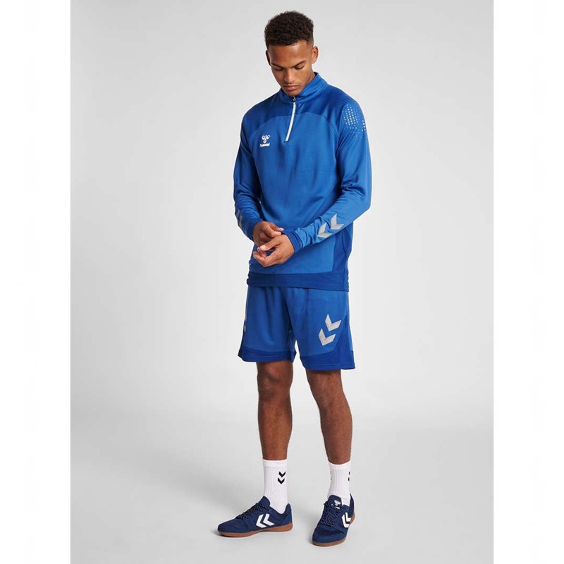 Sweat a Capuche Hummel Lead Half Zip Homme Bleu | 531298-180