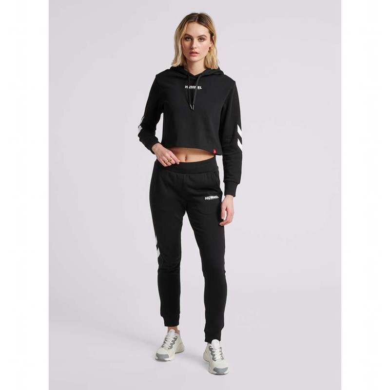 Sweat a Capuche Hummel Legacy Cropped Femme Noir | 962158-716