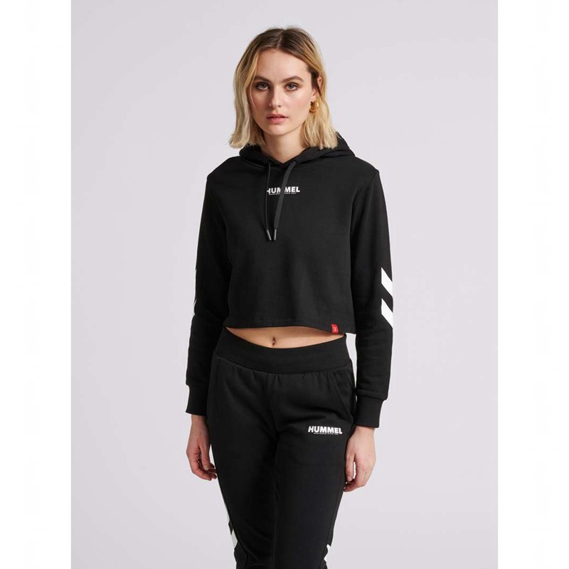 Sweat a Capuche Hummel Legacy Cropped Femme Noir | 962158-716
