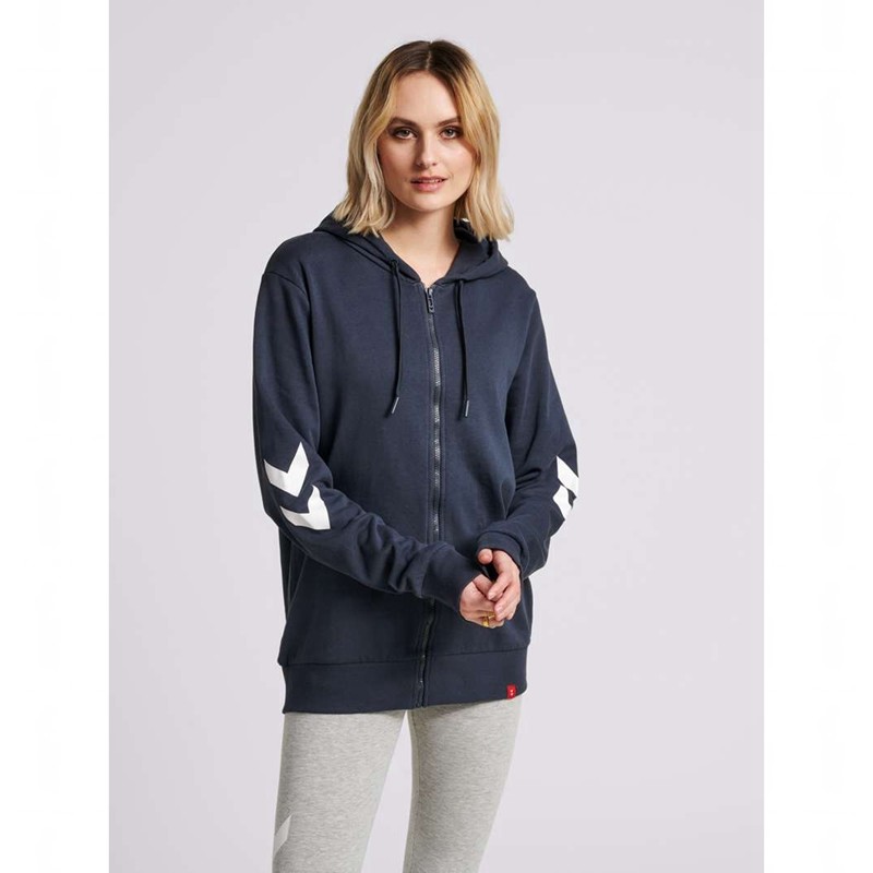 Sweat a Capuche Hummel Legacy Zip Homme Bleu Marine | 579312-582