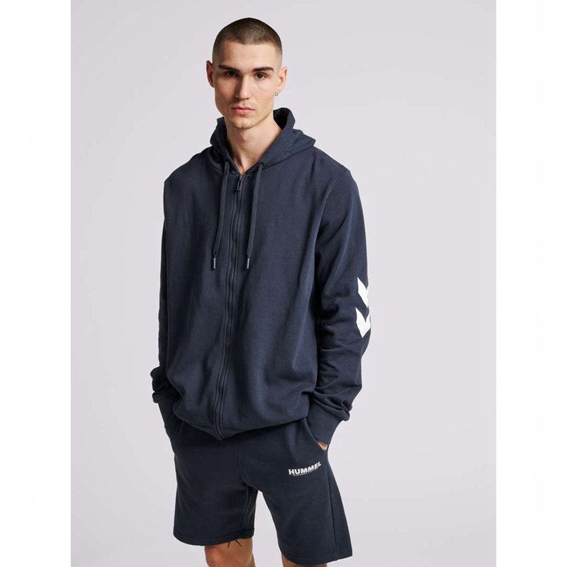Sweat a Capuche Hummel Legacy Zip Homme Bleu Marine | 579312-582
