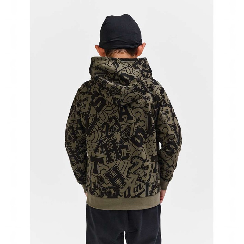 Sweat a Capuche Hummel Molt Enfant Vert Olive | 218610-993
