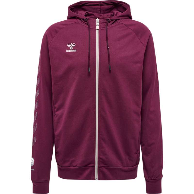Sweat a Capuche Hummel Move Grid Cotton Zip Homme Bordeaux | 248496-104