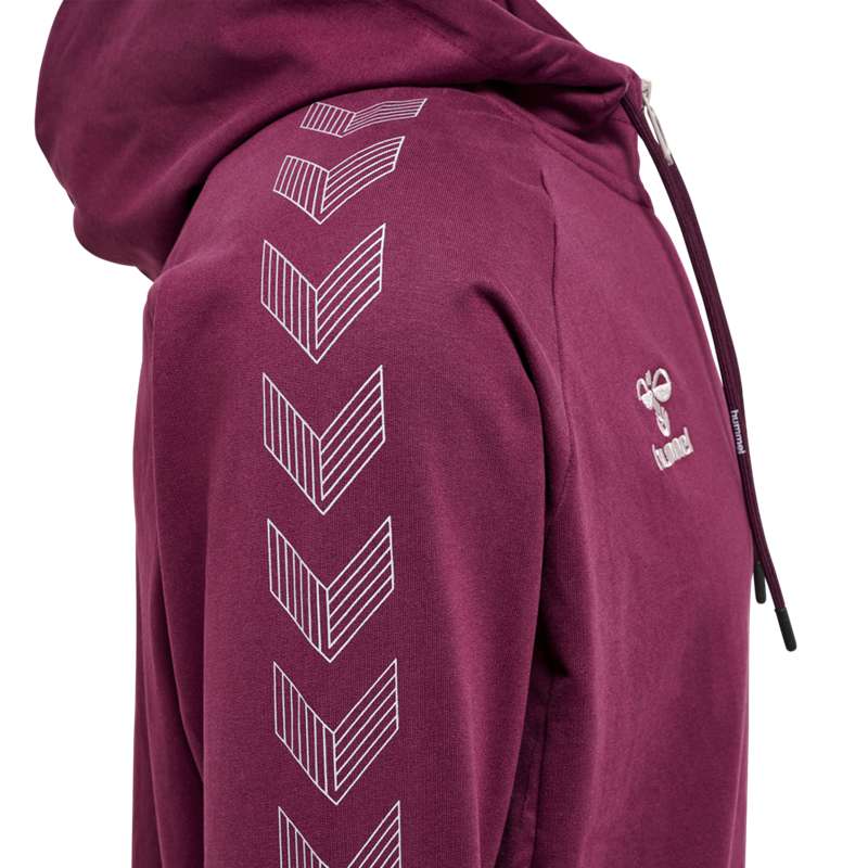 Sweat a Capuche Hummel Move Grid Cotton Zip Homme Bordeaux | 248496-104