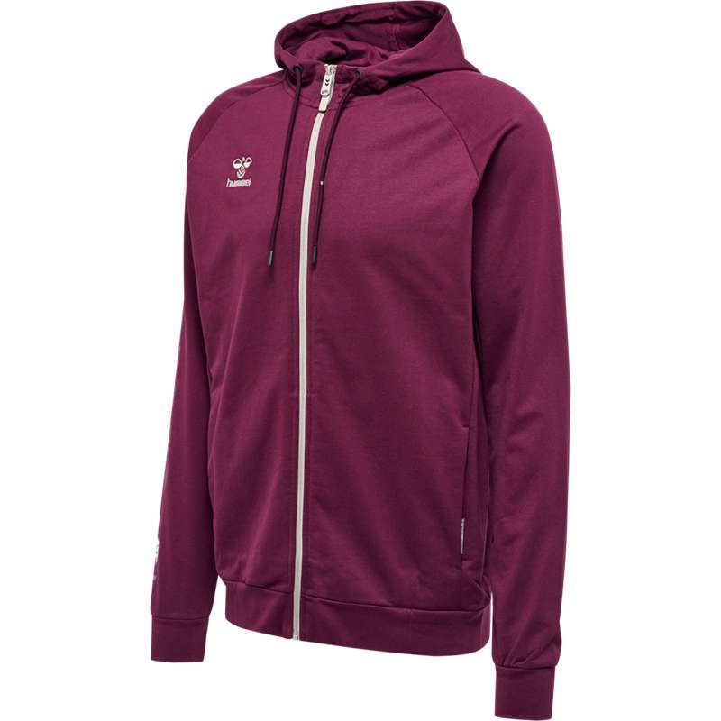 Sweat a Capuche Hummel Move Grid Cotton Zip Homme Bordeaux | 248496-104