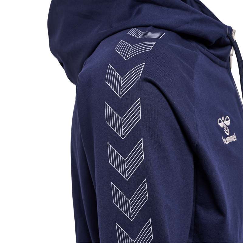 Sweat a Capuche Hummel Move Grid Cotton Zip Homme Bleu Marine | 480991-519